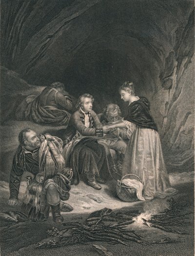 Chas. Edward The Pretender og Flora Macdonald, midten av 1800-tallet. av J. Rogers