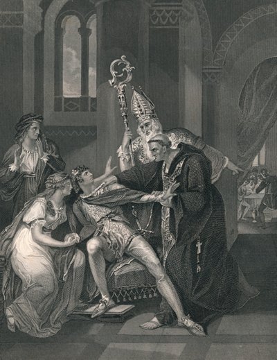 Edwy og Elgiva, midten av 1800-tallet. av J. Rogers