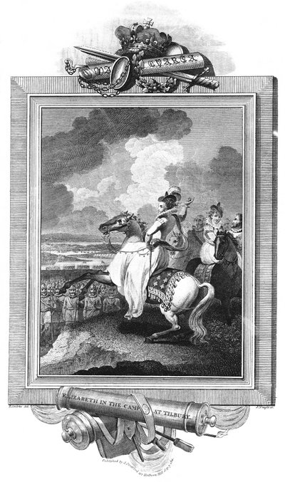 Elizabeth i leiren i Tilbury, 1811 av J. Rogers
