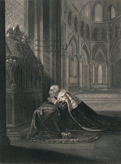 Lewis VII., Konge av Frankrike, Før Beckets Tomb, midten av 1800-tallet. av J. Rogers