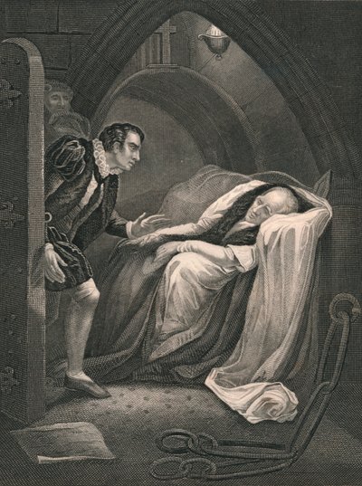 The Death of Mortimer., midten av 1800-tallet. av J. Rogers