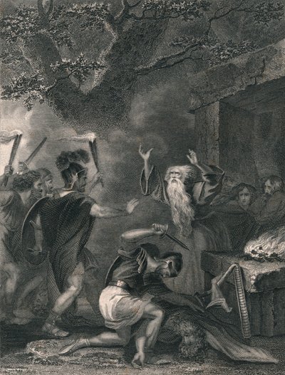 The Massacre of the Druids, midten av 1800-tallet. av J. Rogers