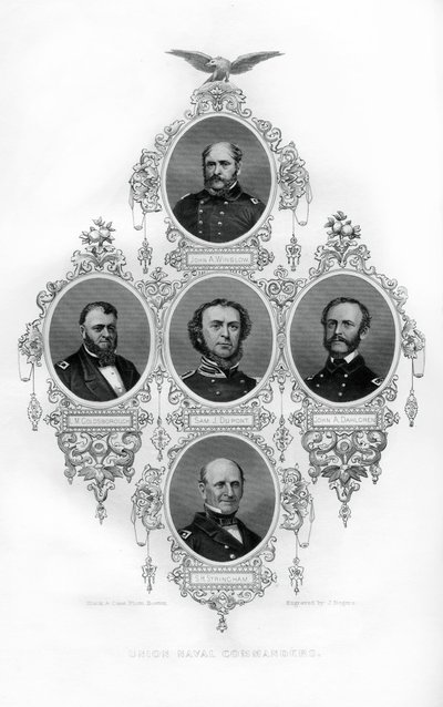 Union Civil War Admirals Winslow, Goldsborough, Du Pont, Dahlgren og Stringham, 1862-1867. av J. Rogers