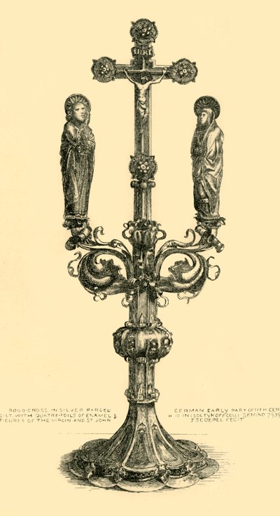 Forgrenet alterkors, 1300-1400-tallet, 1881. av J. S. Goepel