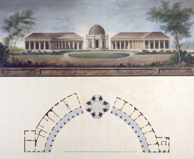 The Temple of the Sun at Bayreuth Hermitage ca. 1780 (wc på papir) av J. Saher