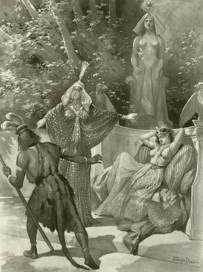 Tryllefløyten, akt II scene vii (gravyr) av J. Steeple Davis