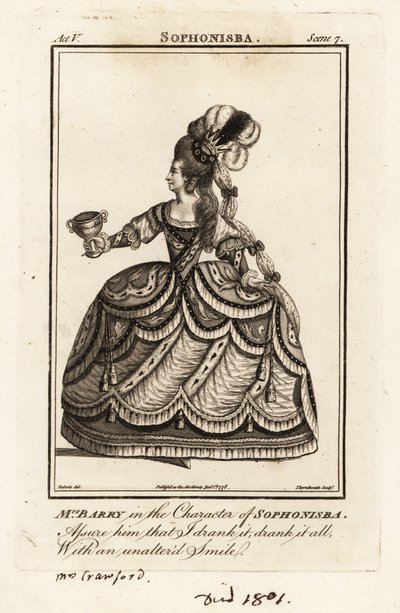 Mrs Ann Barry i karakteren til Sophonisba i James Thomsons Sophonisba av J. Thornthwaite