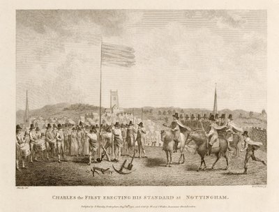 Charles den første som reiste sin standard i Nottingham av J. Throsby