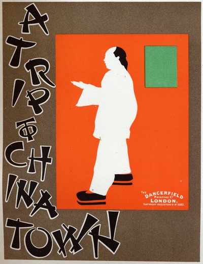 Kunst. Underholdning. En tur til Chinatown, musikkspill av Charles Hoyt. Plakat av Berggarstaff, England, ca. 1891-1895 (plakat) av J. and W. Beggarstaff