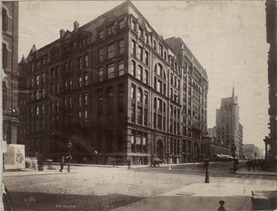 Det sørøstlige hjørnet av Dearborn og Monroe Streets, Chicago, 1890 av J. W. Taylor