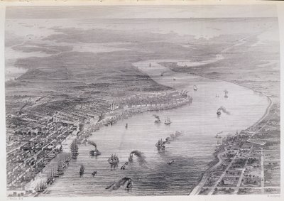 Fugleperspektiv av New Orleans, fra 