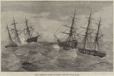 HMS Immortalite finner den forlatte Margaret Pollock til sjøs av J. Wells