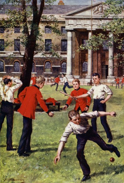 Soldier Boys at Play (farge litho) av J. Williamson
