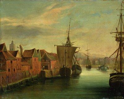 St. Catherines Quay, Ipswich, ca. 1830 (bord) av Jabez Hare