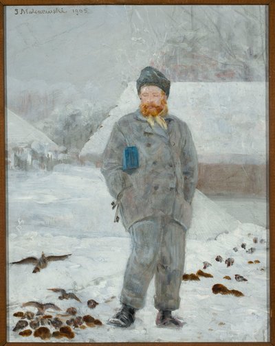 Portrett av Adolf Dygasiński med fugler av Jacek Malczewski