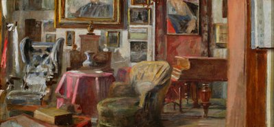 Interiør i salongen i Lusławice av Jacek Malczewski