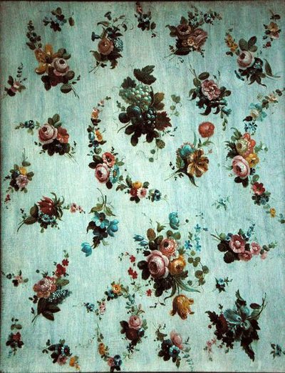 Dekor av blomster og druer (olje på lerret) av Jacob Ber