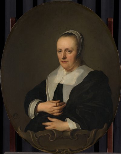 Portrett av Sarah Sarah av Bie. Jan Lutmas andre hustru (1638). av Jacob Adriaensz. Backer