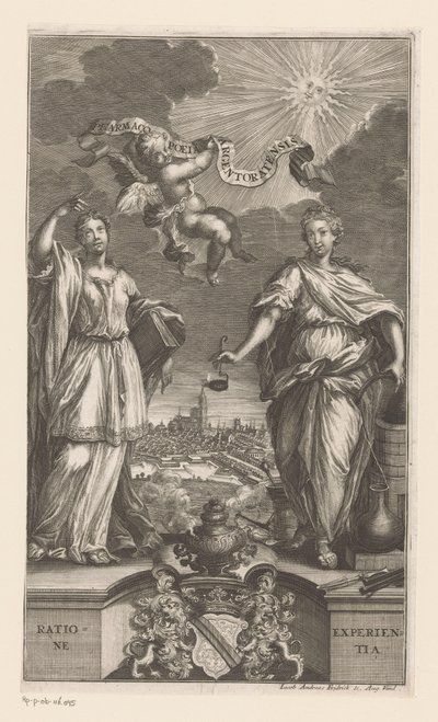 Allegory of Medicine i Strasbourg Pharmacopoeia Argentoratensis (tittel på objekt) av Jacob Andreas Fridrich (I)