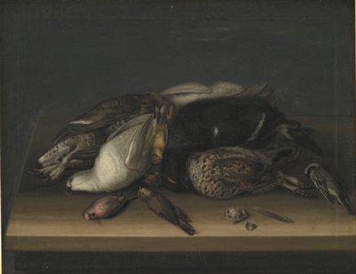 Villfugl på et trebord av Jacob Biltius