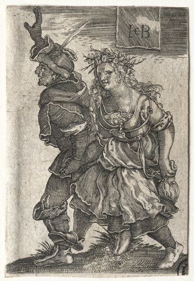 Et dansende bønderpar. av Jacob Binck