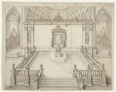 Tronesal i St. Bavo-kirken i Gent for innsettelsen av Karl VI, tysk keiser, i 1717 av Jacob Colin