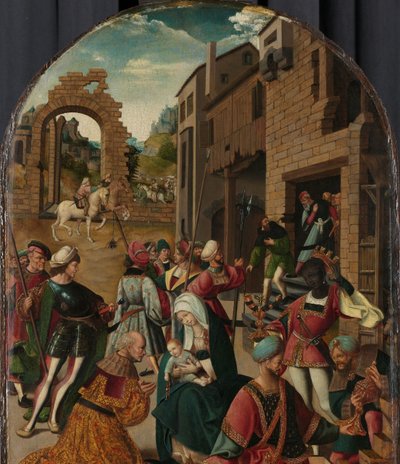 Tilbedelsen av magiene av Jacob Cornelisz van Oostsanen (workshop of)