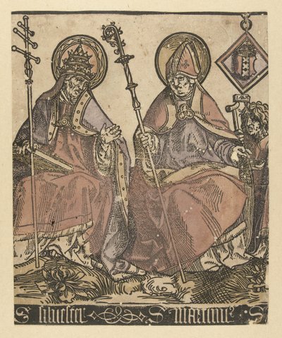 Hellige Silvester og Martinus Hellige med Anna i Drieën (serietittel) av Jacob Cornelisz van Oostsanen
