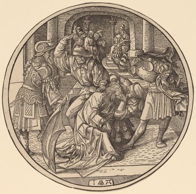 Hån mot Kristus og Kristus før Kaifas av Jacob Cornelisz van Oostsanen