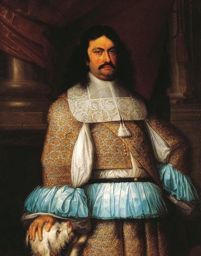Portrett av Ranuccio II Farnese (1630-1694), hertugen av Parma og Piacenza og Castro, maleri av Jacob Denys (1644-1708), detalj. av Jacob Denys