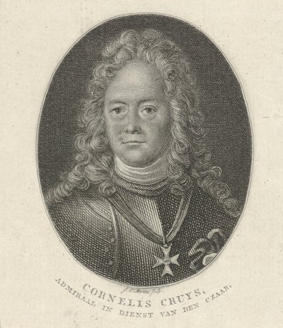 Portrett av Cornelius Cruys 1655-1727, viseadmiral for den keiserlige russiske marinen, 1818 av Jacob Ernst Marcus