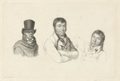 Portretter av Jan Kamphuysen, Dirk Versteegh og Hendrik de Flines av Jacob Ernst Marcus