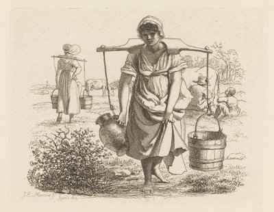 To melkepiker Etudes gravées (serietittel) av Jacob Ernst Marcus