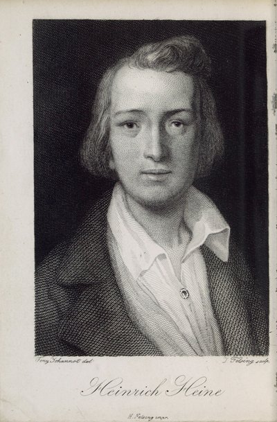 Portrett av poeten Heinrich Heine 1797-1856, 1850 av Jacob Felsing
