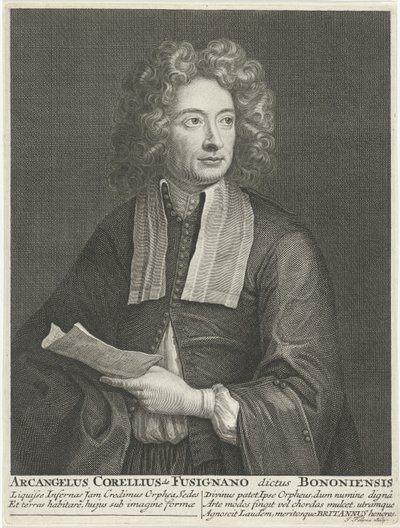 Portrett av komponisten og fiolinisten Arcangelo Corelli av Jacob Folkema