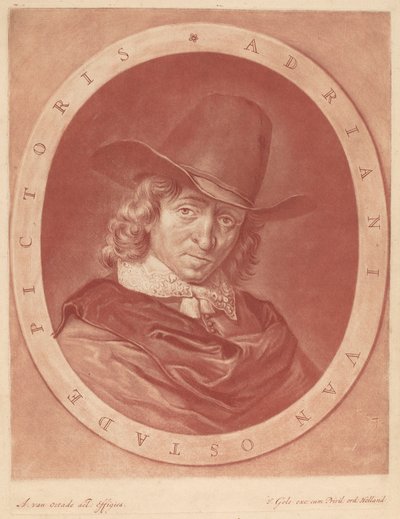 Adrian av Ostade av Jacob Gole after Adriaen van Ostade