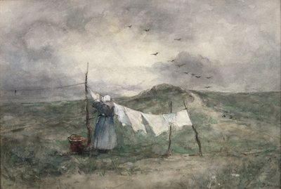 Vaskedag (wc på papir) av Jacob Henricus or Hendricus Maris