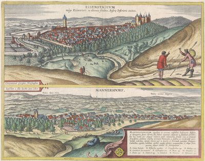 Utsikt over Eisenstad og Mannersdorf av Jacob Hoefnagel
