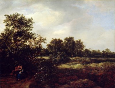 Sanddynelandskap med elskere, 1647 av Jacob van Ruisdael