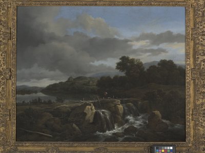 Landskap med kaskade (olje på lerret) av Jacob van Ruisdael