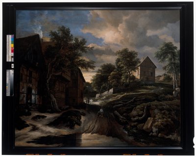 Landskap med bindingsverkshus av Jacob Isaaksz. or Isaacksz. van Ruisdael