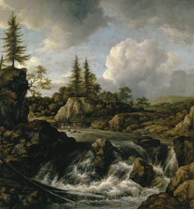 Landskap med foss, ca.1660 av Jacob van Ruisdael