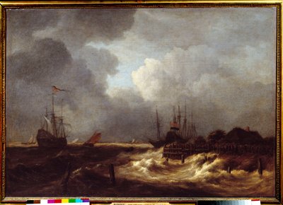 Tempete-maleriet av Jacob Isaakszoon van Ruisdael (Ruysdael) (1628-1682) 1600-tallet. Søn 1,1x1,6 m av Jacob van Ruisdael