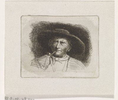 Hodet til en mann med pipe av Jacob Jan van der Maaten