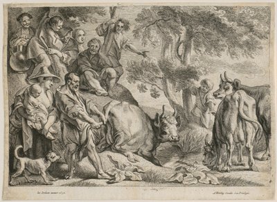 Cacus stjeler Herkules’ okse av Jacob Jordaens