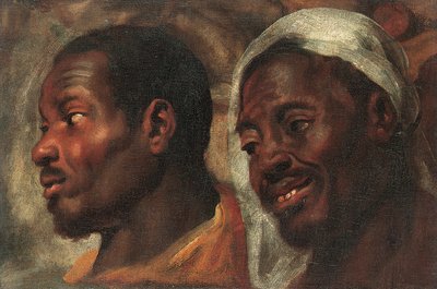 Hodestudier av to afrikanske menn (olje på lerret) av Jacob Jordaens