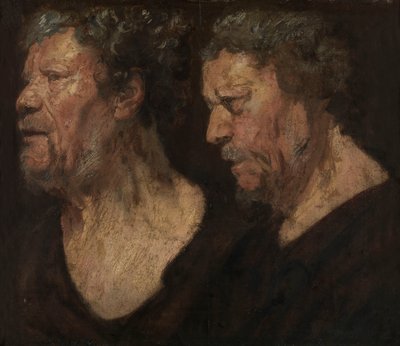 Studier av Abraham Grapheus#39; hode, ca. 1620–21 (olje på papir på panel) av Jacob Jordaens