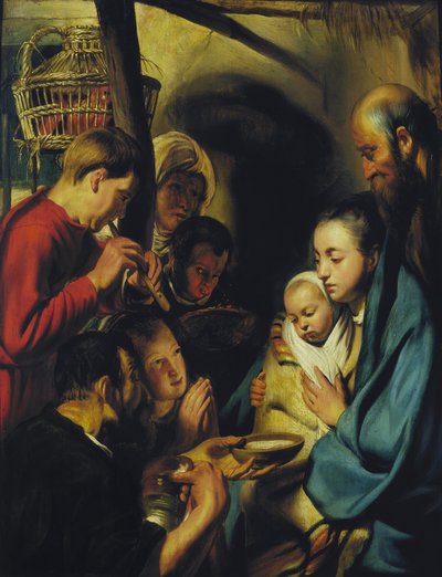 Hyrdenes tilbedelse. av Jacob Jordaens