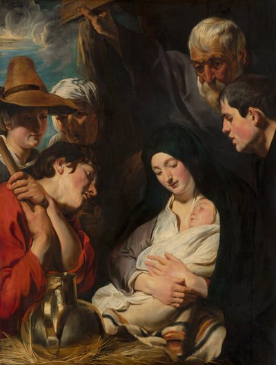 Hyrdenes tilbedelse, ca. 1617 av Jacob Jordaens