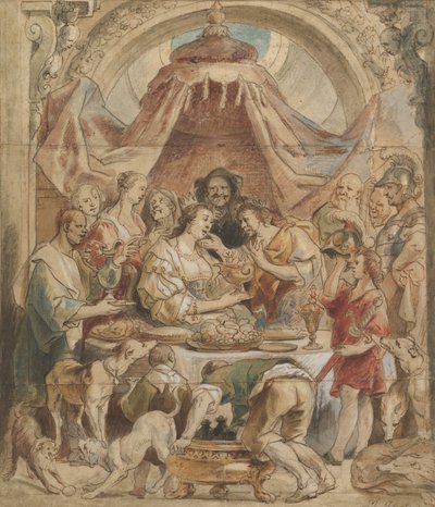 Banketten til Anthony og Cleopatra, 1600-tallet. av Jacob Jordaens